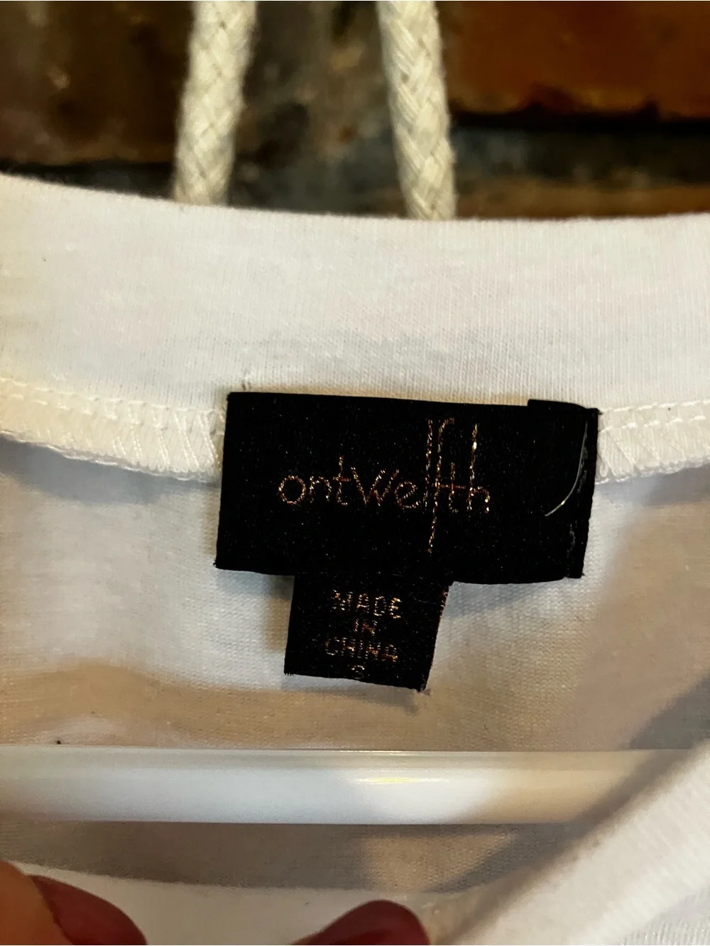 On Twelfth White Queen Graphic Tee Full Rhinestone Crown Accents Small